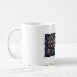 Whimsical Raven under a Crescent Moon Witchy Mug