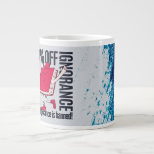 Whimsical Red Book Character Ignorance Banned Moti Large Coffee Mug