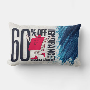 Whimsical Red Book Ignorance Banned Lumbar Throw  Cushion