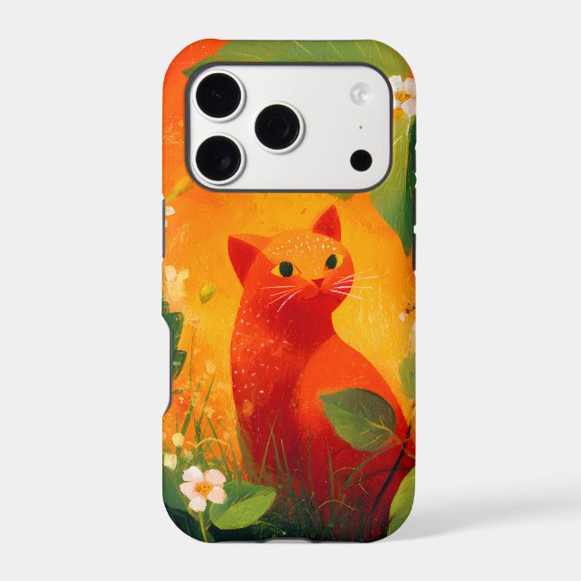 Whimsical Red Cat Wildflower Garden (Back)