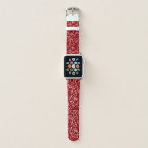 Whimsical Red Floral Apple Watch Band