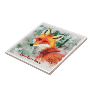 Whimsical Red Fox Ceramic Tile