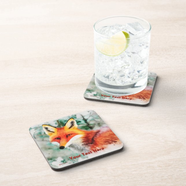 Whimsical Red Fox Coaster (Right Side)