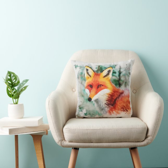 Whimsical Red Fox Cushion (Chair)