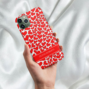Whimsical Red Hearts Valentine's Day Personalised Case-Mate iPhone 14 Case