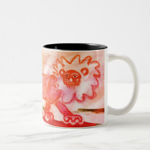 whimsical red lion coffee mug woodland animal
