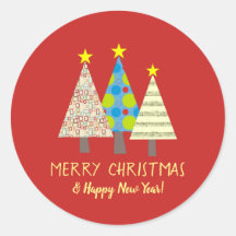 Whimsical Red Merry Christmas