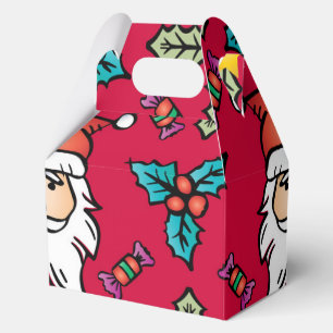 Whimsical Red Santa Claus Holiday Party Favour Box