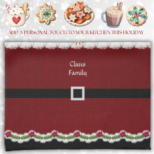 Whimsical Red Santa Suit Christmas Kitchen Towel