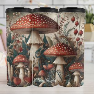 Whimsical Red Toadstool Mushroom Forest Thermal Tumbler