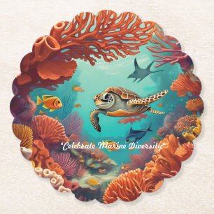 "Whimsical Reef" Paper Coaster