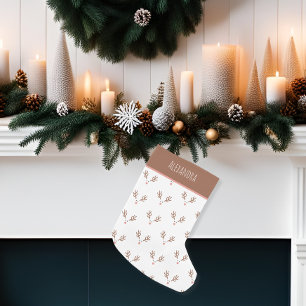 Whimsical Reindeer Boho Pattern  Small Christmas Stocking