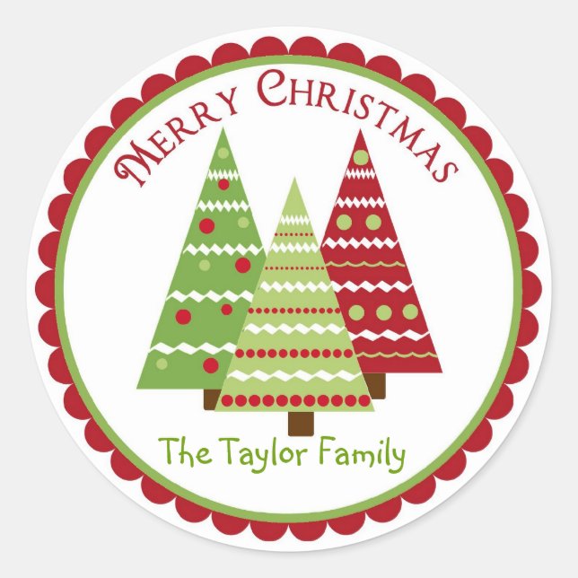 Whimsical Reindeer Christmas Holiday Stickers (Front)