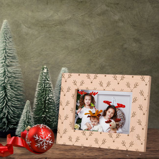 Whimsical Reindeer Pattern  Etched Frames