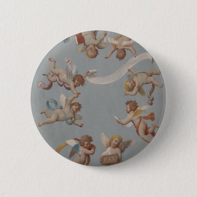 Whimsical Renaissance Cherub Angels 6 Cm Round Badge (Front)