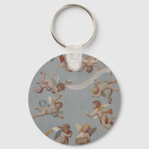 Whimsical Renaissance Cherub Angels Key Ring