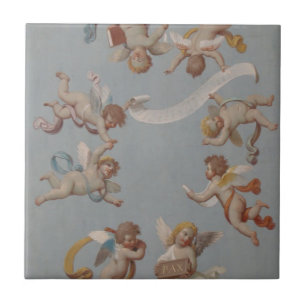 Whimsical Renaissance Cherub Angels painting Ceramic Tile