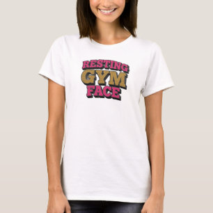 Whimsical RESTING GYM FACE Visual Design T-Shirt