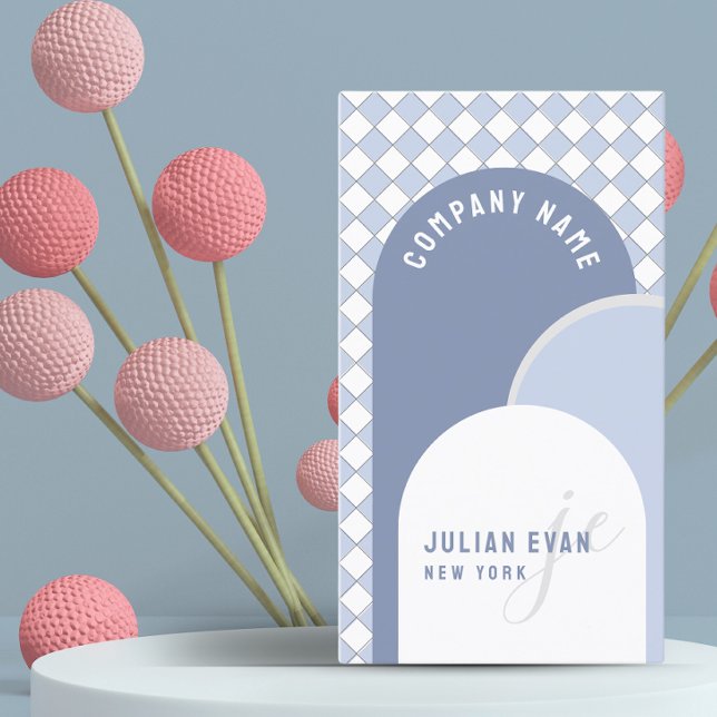 Whimsical Retro Arch Dusty Blue Business Card (Creator Uploaded)