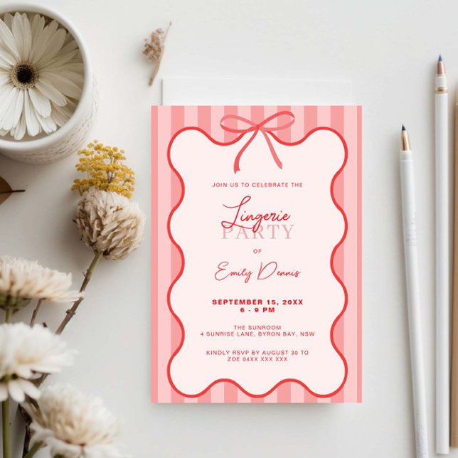 Whimsical Retro Border Lingerie Party Invitation (Creator Uploaded)