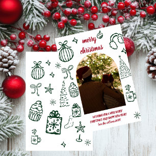 Whimsical Retro Christmas Arch Photo Holiday Card