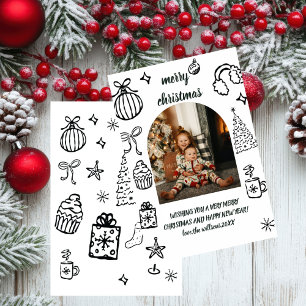 Whimsical Retro Christmas Arch Photo Holiday Card