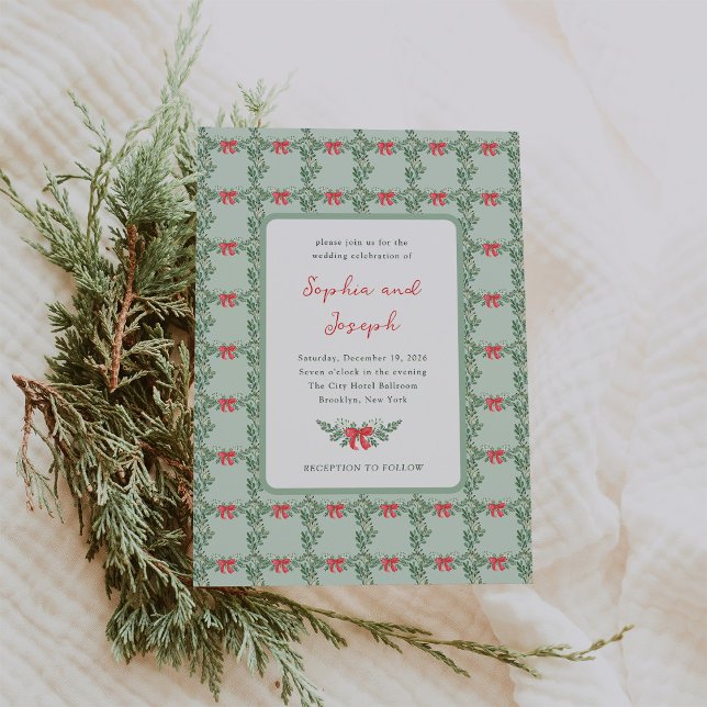 Whimsical Retro | Christmas Holiday Wedding Invitation (Creator Uploaded)