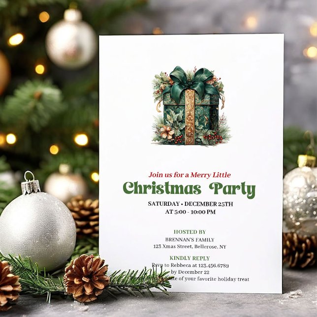 Whimsical retro Christmas present party invitation (Whimsical retro Christmas angel party invitation

)
