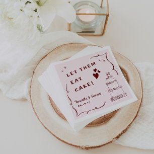 Whimsical Retro Doodle Art Wedding Napkin