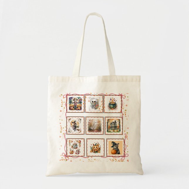 Whimsical Retro Halloween Aesthetic, Halloween, Tote Bag (Front)