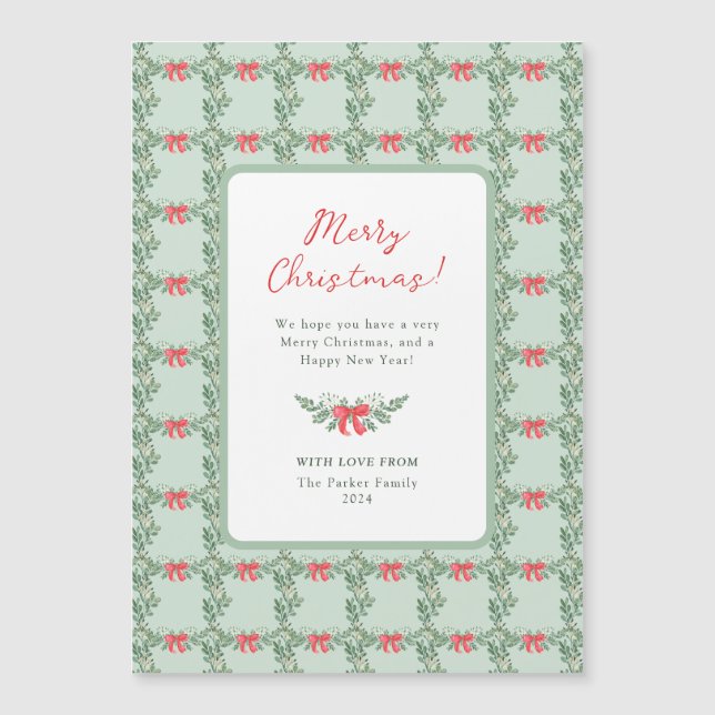 Whimsical Retro | Merry Christmas Magnetic Card (Front)
