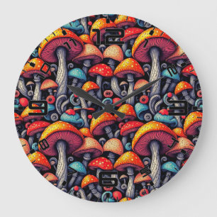 Whimsical Retro Mushroom Clock