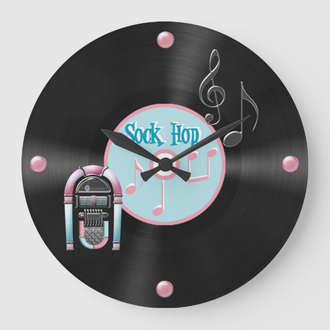 Whimsical Retro Record Clock (Front)