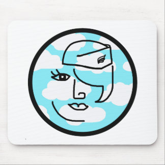 Whimsical Retro Stewardess Mouse Pad