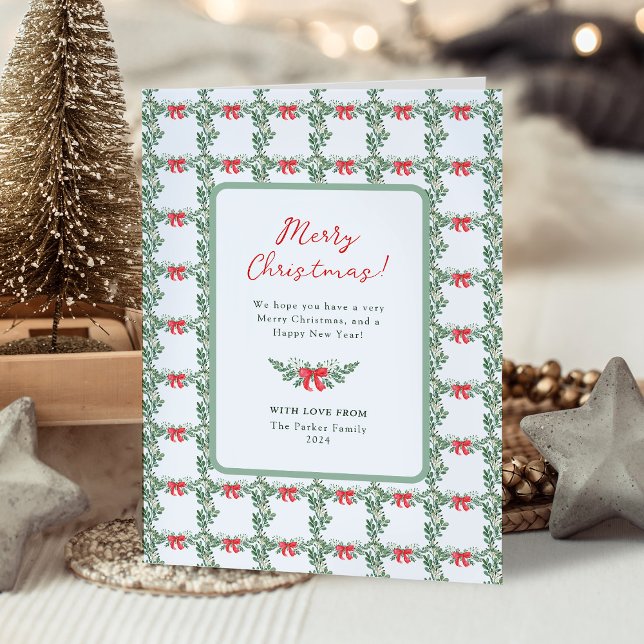 Whimsical Retro White | Merry Christmas Holiday Card (Creator Uploaded)