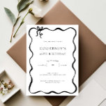 Whimsical Ribbon Bow 16th Birthday Party Invitation<br><div class="desc">This whimsical birthday party invitation features a cute dainty hand drawn bow and simple text. For more advanced customisation of this design,  e.g. changing layout,  font or text size please click the "CUSTOMIZE" button above. Please contact me for any questions!</div>