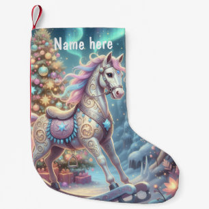 Whimsical Rocking Horse  Small Christmas Stocking