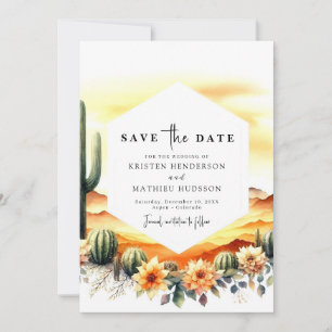 Whimsical Romantic Cactus Wedding Save The Date
