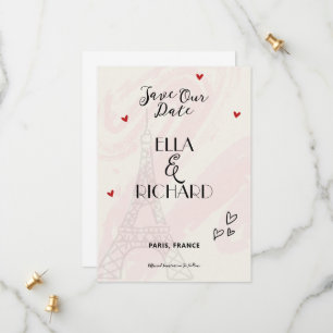 Whimsical Romantic Paris Save the Date Invitation