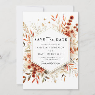 Whimsical Romantic Terracotta Wedding Save The Date