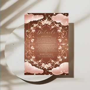 Whimsical Rose Gold Ornate Floral Details Enclosure Card
