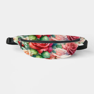 Whimsical Rose Pattern Bum Bags