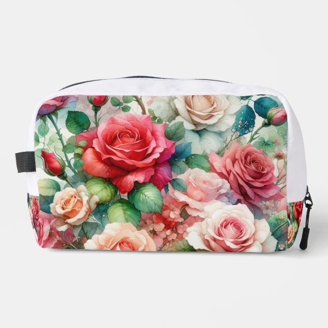 Whimsical Rose Pattern Dopp Kit (Front)