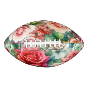 Whimsical Rose Pattern Football