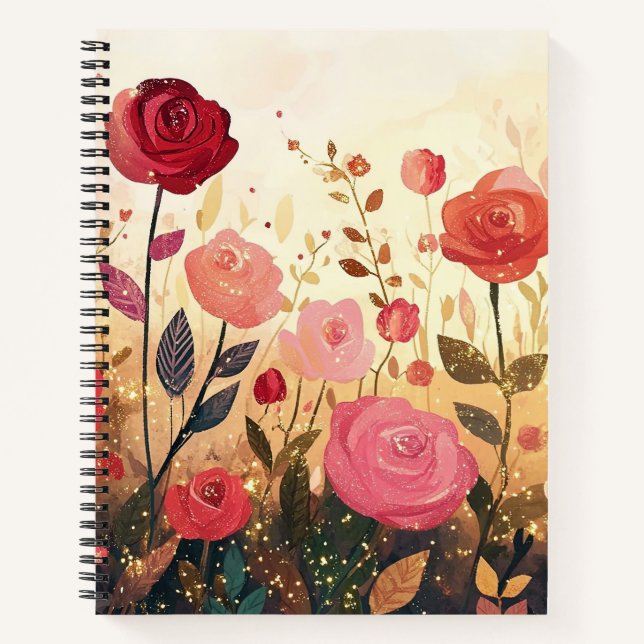Whimsical roses garden  notebook (Front)