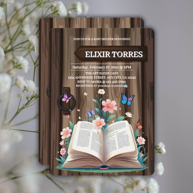 Whimsical Rustic Storybook Baby Shower Invitation (Creator Uploaded)