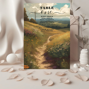 Whimsical Rustic Wildflower Meadow Wedding Table Number