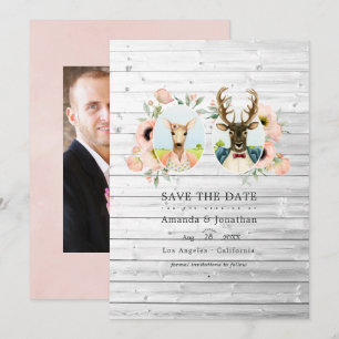 Whimsical Rustic Woodland Forest Deer Wedding Save The Date