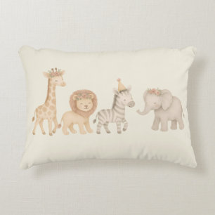 Whimsical Safari Animal Nursery Accent Pillow
