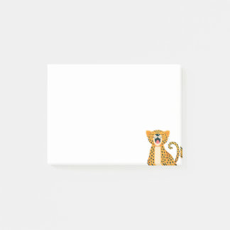 Whimsical Safari Animal Yawning Cheetah Cartoon Post-it Notes